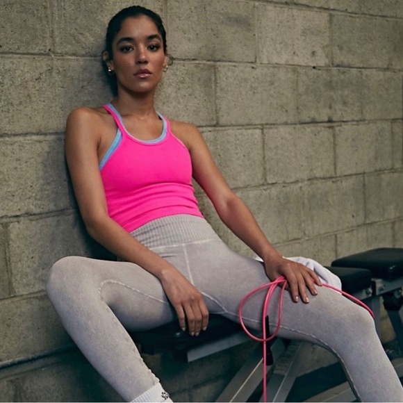 NWOT Free People Happiness Runs Long Crop Top in Hot Pink Size XL - Picture 4 of 12